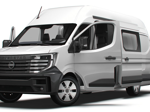 Nissan Interstar L4H3 CrewCab Van HQ Interior 2024 3Dモデル