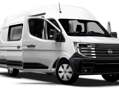 Nissan Interstar L4H3 CrewCab Van HQ Interior 2024 3Dモデル