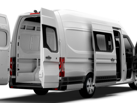 Nissan Interstar L4H3 CrewCab Van HQ Interior 2024 3Dモデル
