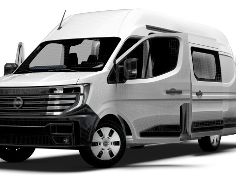 Nissan Interstar L4H3 CrewCab Van HQ Interior 2024 3Dモデル