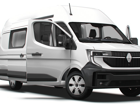 Renault Master L4H3 CrewCab Van HQ Interior 2024 3Dモデル