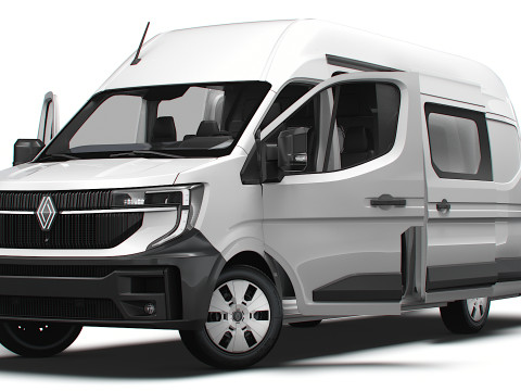 Renault Master L4H3 CrewCab Van HQ Interior 2024 3Dモデル