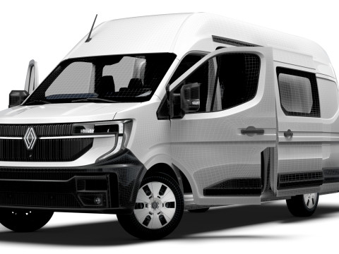 Renault Master L4H3 CrewCab Van HQ Interior 2024 3Dモデル