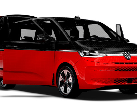 VW T7 Multivan Long HQ Interior 2025 3Dモデル