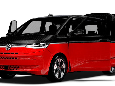 VW T7 Multivan Long HQ Interior 2025 3D Model