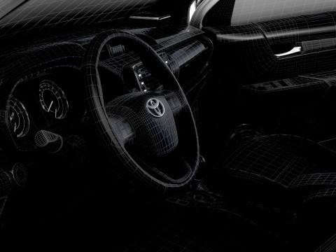 Toyota Hilux Xtra Cab HQ Interior 2024 3D Model