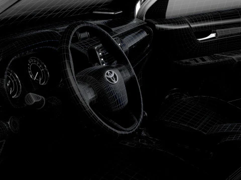 Toyota Hilux Xtra Cab HQ Interior 2024 3D Model