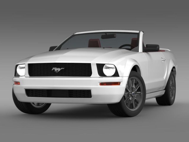ford mustang convertible 2005 Model 3D .c4d .max .obj .3ds .fbx .stl .blend 