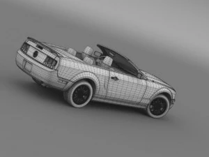 फोर्ड मस्टैंग कन्वर्टिबल 2005 3D मॉडल