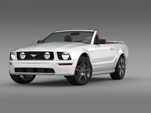 ford mustang convertible gt 2005 3D 模型 .c4d .max .obj .3ds .fbx .stl .blend 
