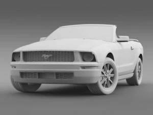 फोर्ड मस्टैंग कन्वर्टिबल जीटी 2005 3D मॉडल