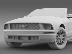 फोर्ड मस्टैंग कन्वर्टिबल जीटी 2005 3D मॉडल