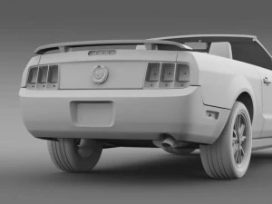 फोर्ड मस्टैंग कन्वर्टिबल जीटी 2005 3D मॉडल