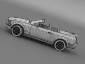 ford mustang convertible gt 2005 3D 模型