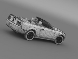 ford mustang convertible gt 2005 3D 模型