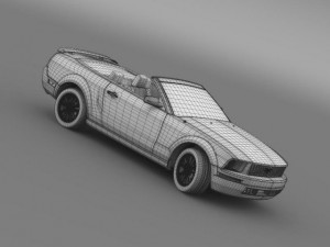 ford mustang convertible gt 2005 3D 模型