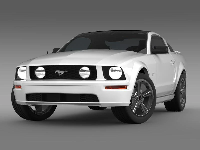 ford mustang glassroof gt 2009 3D Model .c4d .max .obj .3ds .fbx .stl .blend
