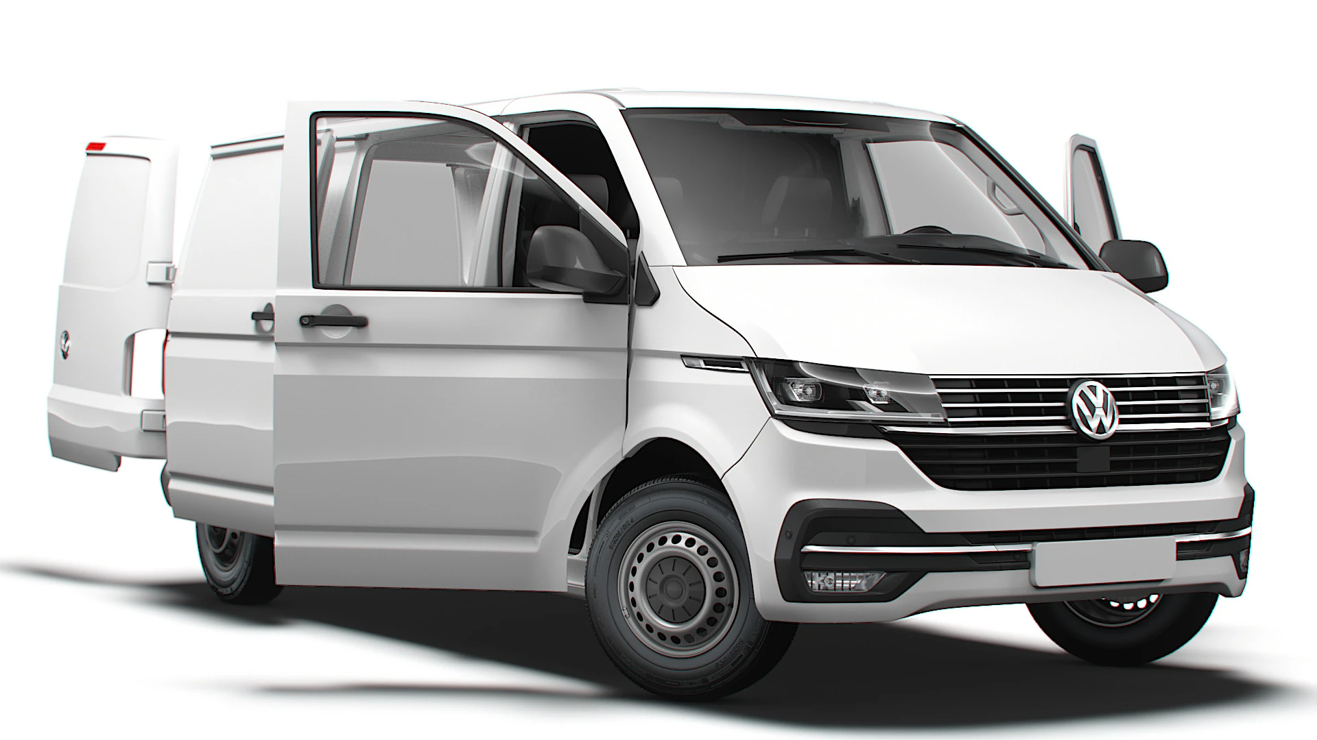 VW Transporter Van T6 L2H1 HQ Int 2020 3D Model .c4d .max .obj .3ds .fbx .stl .blend 