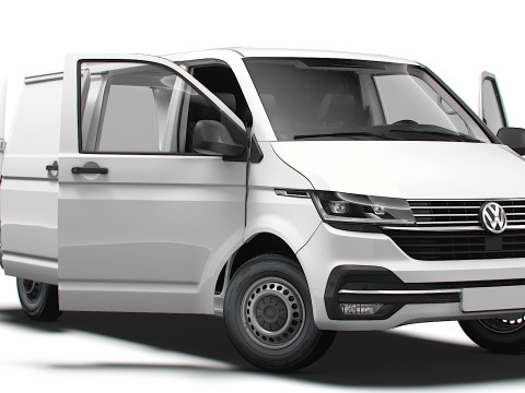 VW Transporter Van T6 L2H1 HQ Int 2020 3D मॉडल