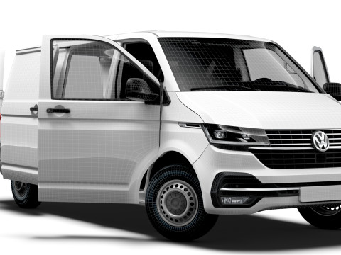 VW Transporter Van T6 L2H1 HQ Int 2020 3D Model