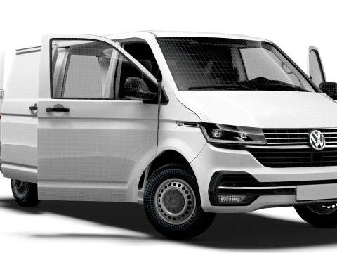 VW Transporter Van T6 L2H1 HQ Int 2020 3D Model