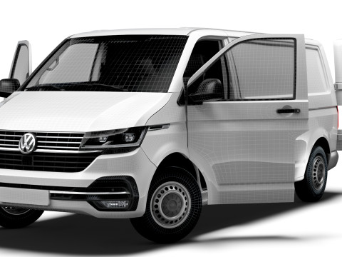VW Transporter Van T6 L2H1 HQ Int 2020 3D Model