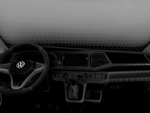 VW Transporter Van T6 L2H1 HQ Int 2020 3D Model