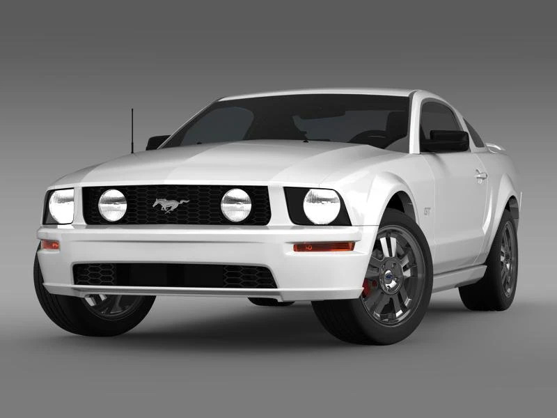 ford mustang gt 2005 3D Model .c4d .max .obj .3ds .fbx .stl .blend