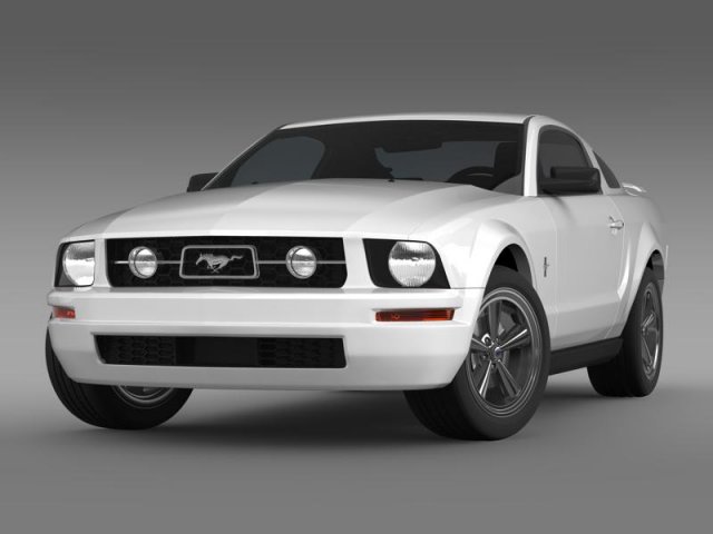 ford mustang v6 pony 2006 3D Model .c4d .max .obj .3ds .fbx .stl .blend 