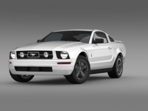 ford mustang v6 pony 2006 3D Model