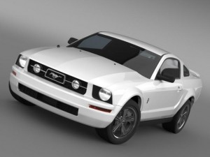 ford mustang v6 pony 2006 3D Model