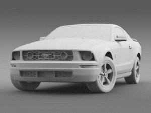 ford mustang v6 pony 2006 3D Model