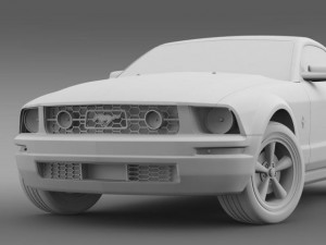 ford mustang v6 pony 2006 3D Model