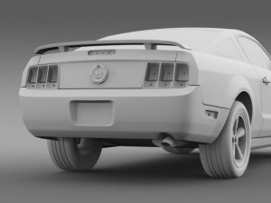 ford mustang v6 pony 2006 3D Model
