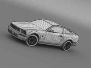 ford mustang v6 pony 2006 3D Model