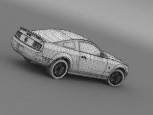 ford mustang v6 pony 2006 3D Model