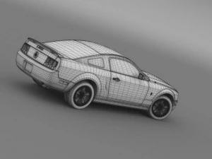 ford mustang v6 pony 2006 3D Model