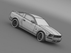 ford mustang v6 pony 2006 3D Model