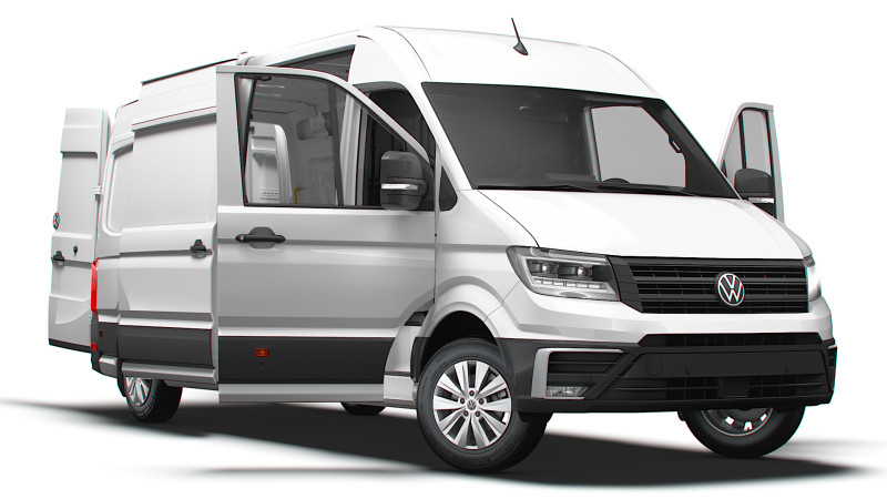 VW Crafter Van LWB HR HQInterior 2025 3D Модель .c4d .max .obj .3ds .fbx .stl .blend