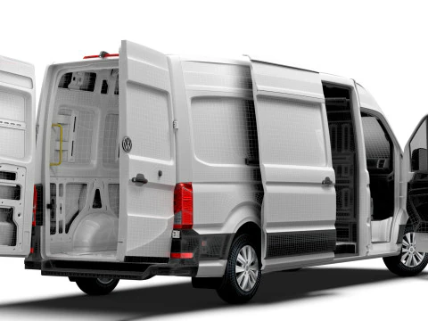 VW Crafter Van LWB HR HQInterior 2025 3D Model