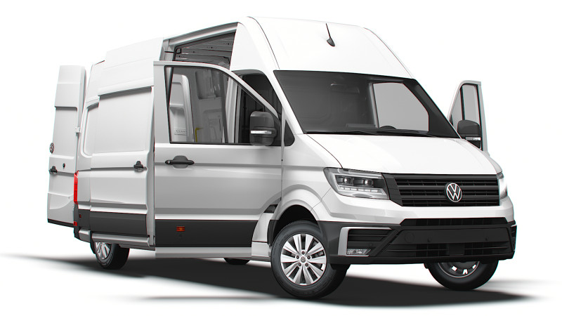 VW Crafter Van LWB SHR HQInterior 2025 3D Model .c4d .max .obj .3ds .fbx .stl .blend