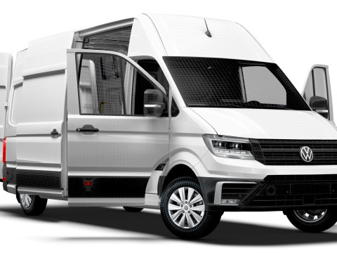 VW Crafter Van LWB SHR HQInterior 2025 3D Model