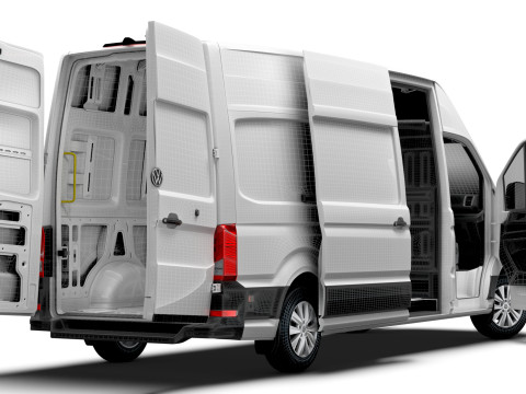 VW Crafter Van LWB SHR HQInterior 2025 3D Model