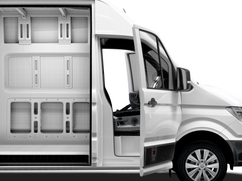 VW Crafter Van LWBM SHR HQInterior 2025 3D Model