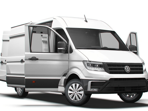 VW Crafter Van MWB HR HQInterior 2025 3D मॉडल