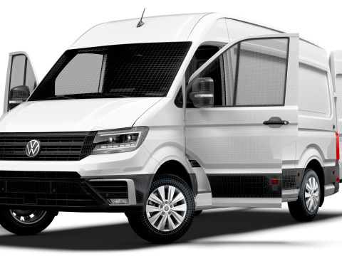 VW Crafter Van MWB HR HQInterior 2025 3D मॉडल