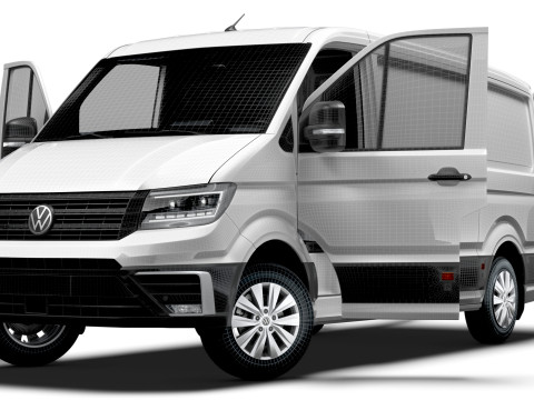 VW Crafter Van MWB LR HQInterior 2025 Model 3D