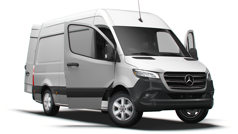 Mercedes Sprinter L2H2 RWD HQ Interior 2025 UKspec Modelo 3D .c4d .max .obj .3ds .fbx .stl .blend