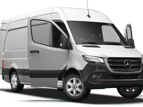 Mercedes Sprinter L2H2 RWD HQ Interior 2025 UKspec Modello 3D