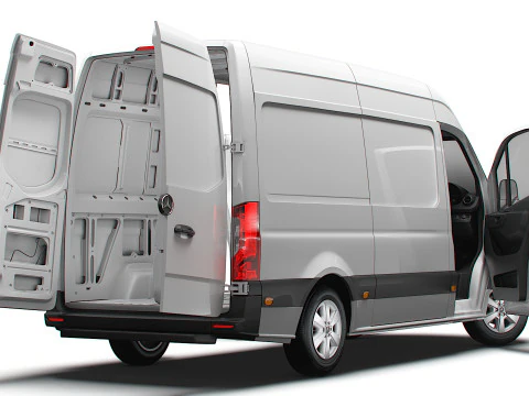 Mercedes Sprinter L2H2 RWD HQ Interior 2025 UKspec 3D Model